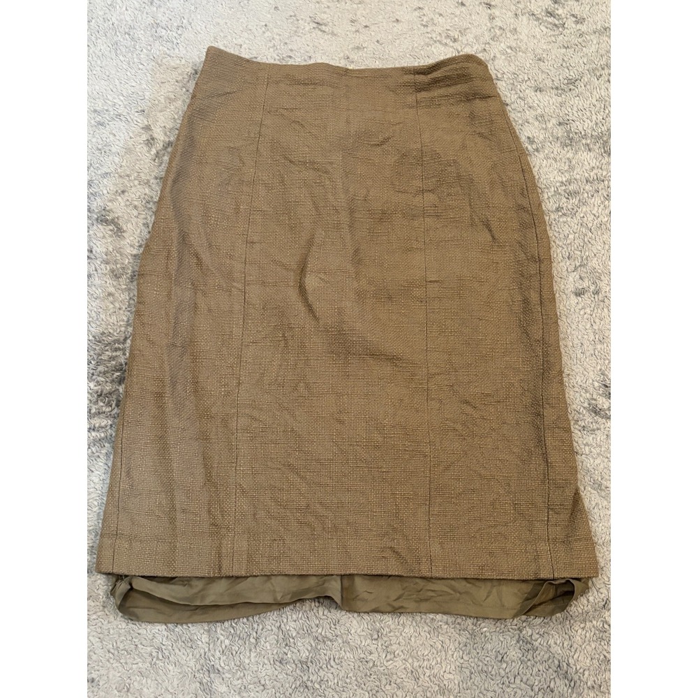 Banana Republic Pencil Skirt Womens 8 Green Textured Tweed Lined Office Career